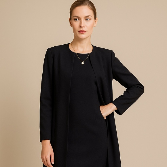 2 piece Escada Black Dress with Matching Coat  Made in Italy 🇮🇹 - Picture 7 of 14